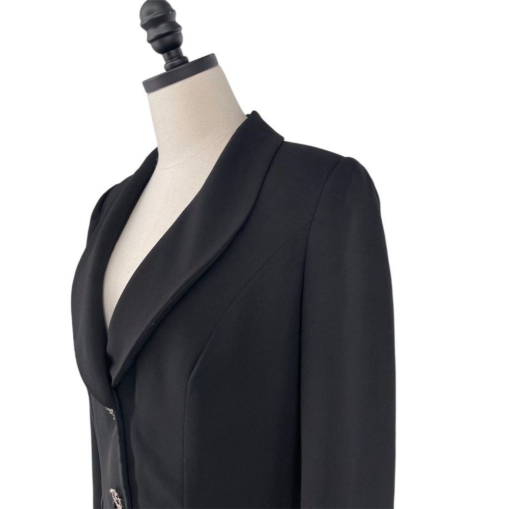 Lily & Taylor Women's Black Blazer Jacket Size‎ 10 M Polk Dot Lining - Picture 5 of 10